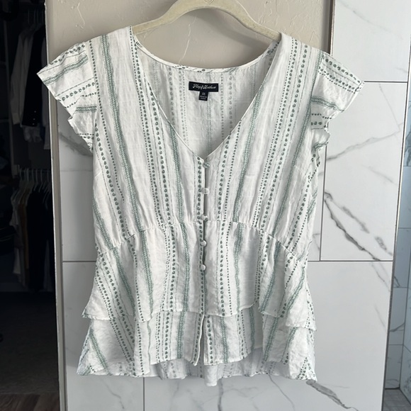 Flag and Anthem Regan Flutter Sleeve Tiered Blouse - Picture 7 of 7